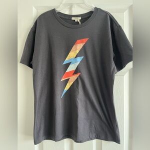 Z supply Black Lightning Bolt T-Shirt Small NWT
